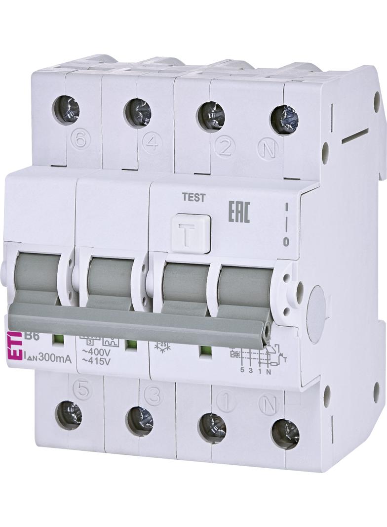 Wyłącznik różnicowonadprądowy KZS-4M 3P+N B6A 300mA typ A 002174501 ETI
