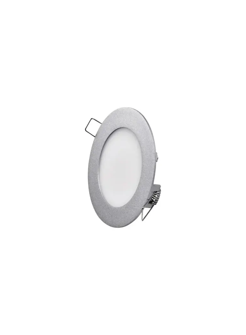 Panel LED wpuszczany okrągły 6W IP20 neutralna biel, srebrny