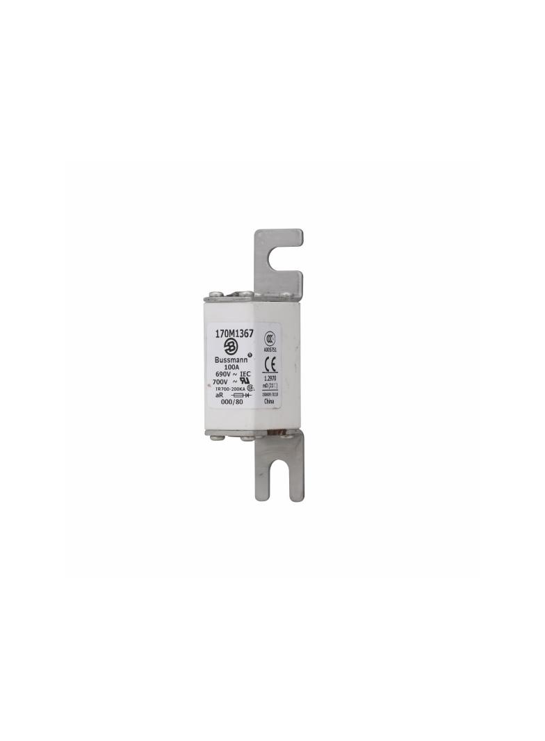 100A 690V IEC aR 000/80 SQ BODY IND FUSE Wkładka szybka 100A AC 690V DIN 000 21x40x100 mm, 170M1367