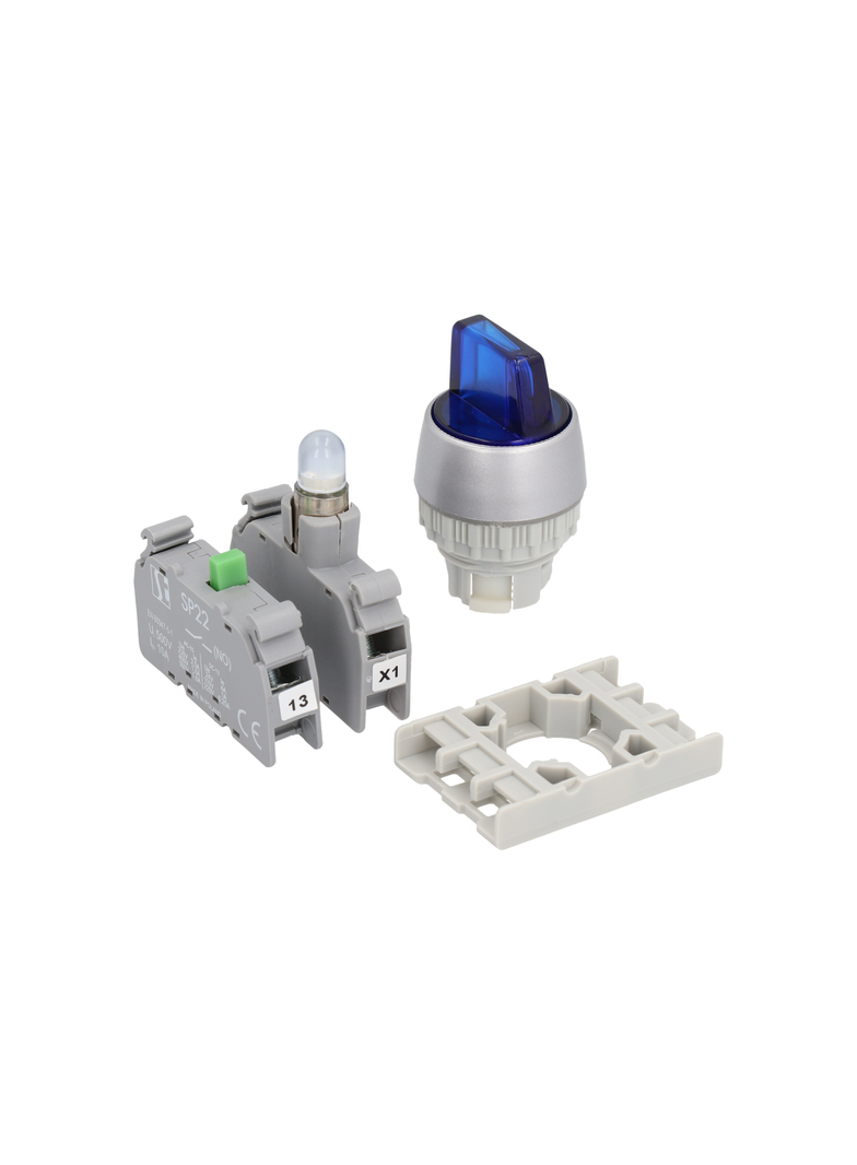 2-POŁ ŁĄCZNIK POKR CZER.1ZW .PODŚW. 230V PIERŚCIEŃ NIKLOWANY