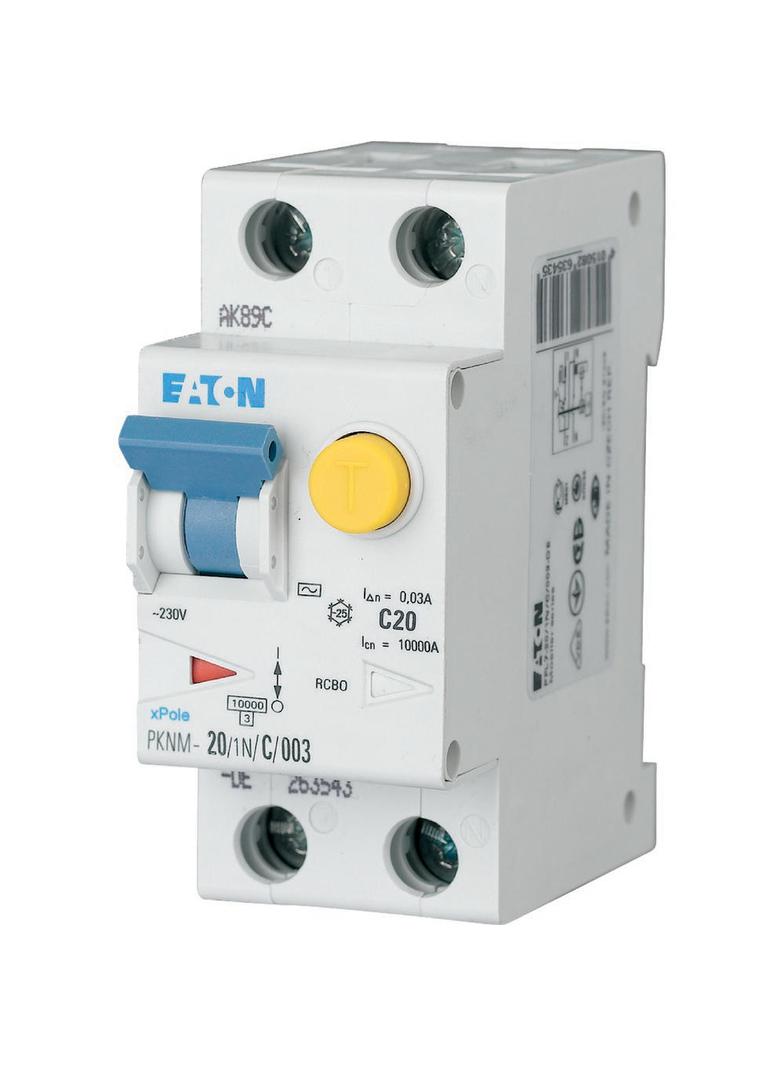 PKNM-20/1N/B/003-A-MW Wyłącznik różnicowonadprądowy 1P+N B20A 30mA typ A 236239 EATON