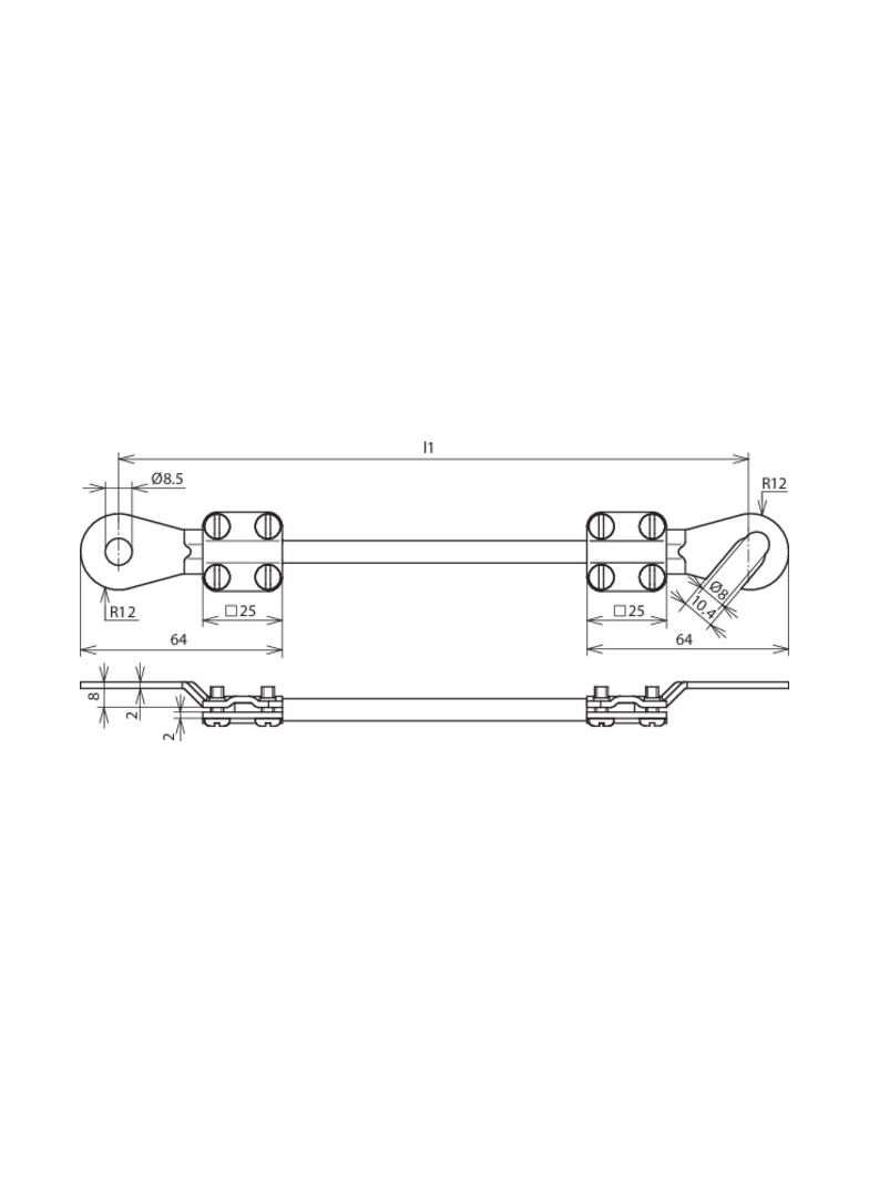 Kabel uziemiający 10 mm2 / dł. 1,5 m (kolor czarny)