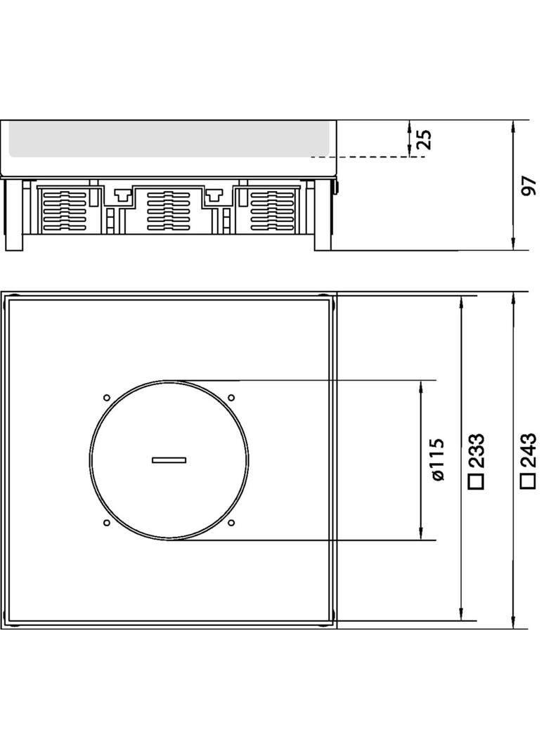 tehalit.VE-EE Pokrywa tubus IP54 20kN EKSQ12 244X244 25mm stal nierdzewna EKSQ120TM25 HAGER