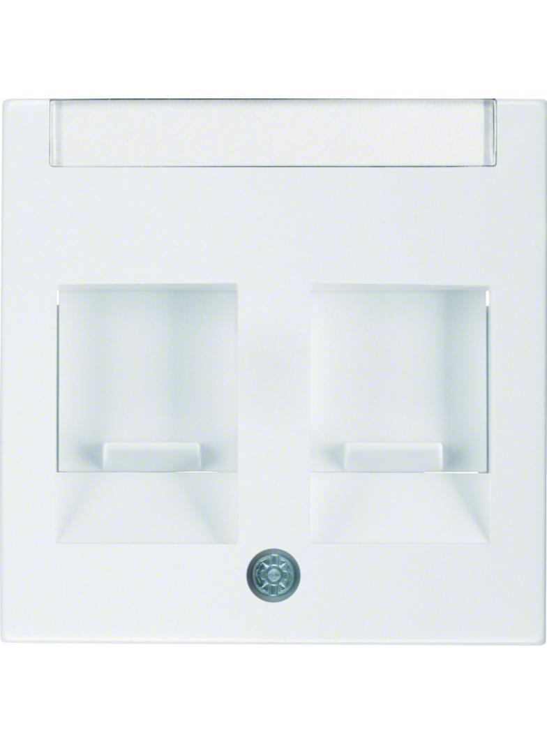 BERKER B.X/S.1 Płytka czołowa podwójna zasuwa chroniące przed kurzem pole opisowe biały 11818989 HAG