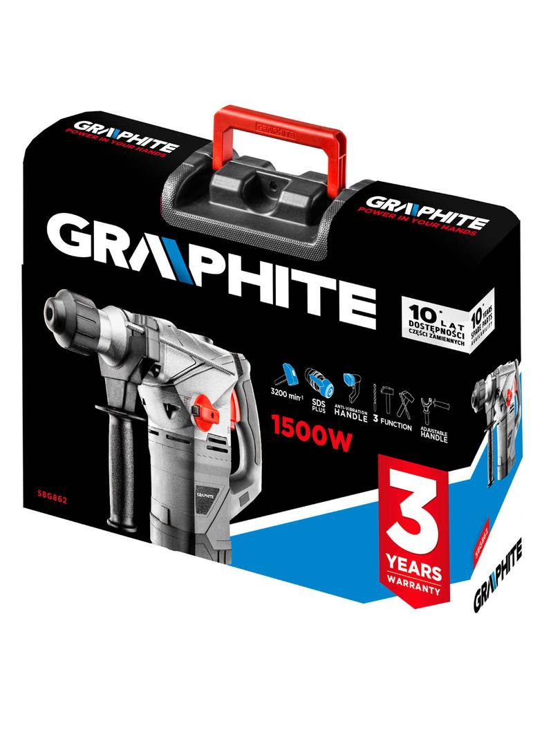 Młot udarowy SDS+ 1500W, walizka
