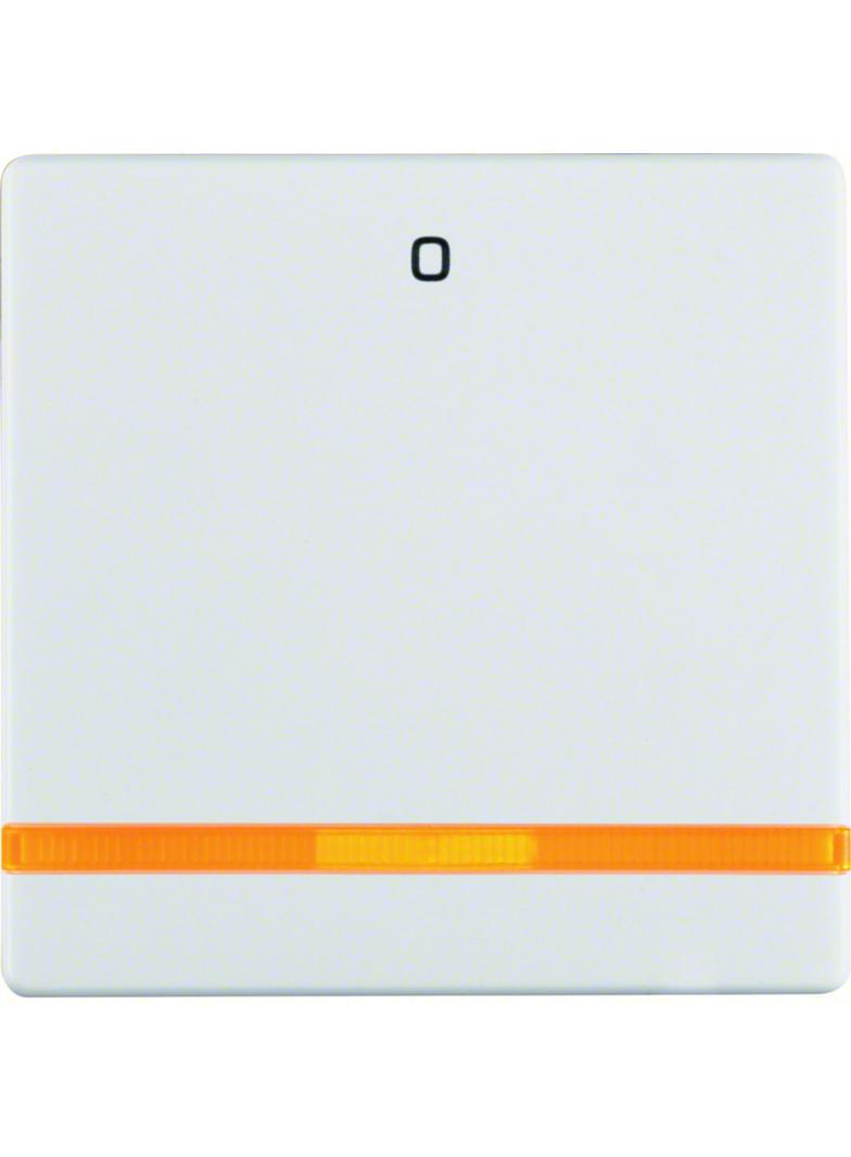 BERKER Q.x Klawisz z pomarańczową soczewką z nadrukiem 0 biały aksamit 16246089 HAGER