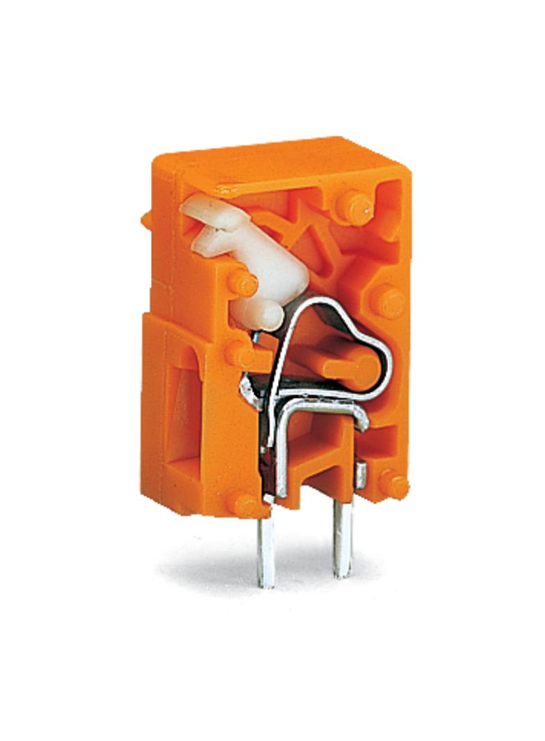 złączka przepustowa do p.drukowanych pomarańczowa raster 7,62 mm