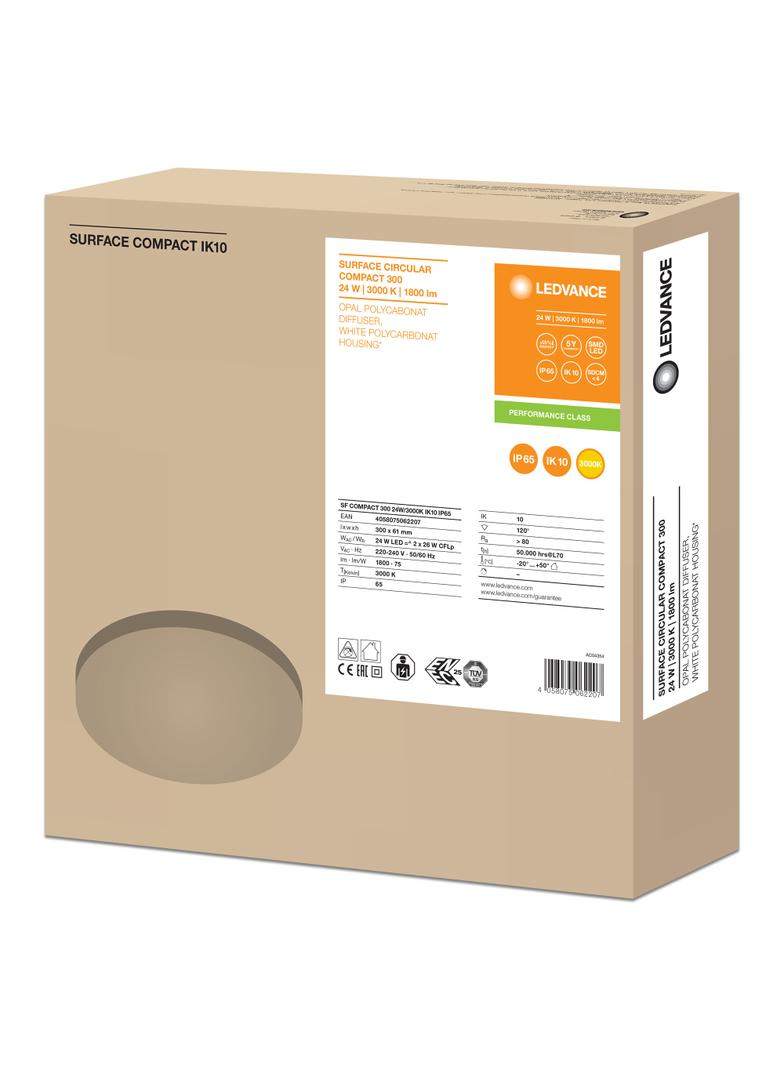 Oprawa sufitowa ścienna LED COMPACT IK10 24W 3000K Ciepła 4058075062207 LEDVANCE