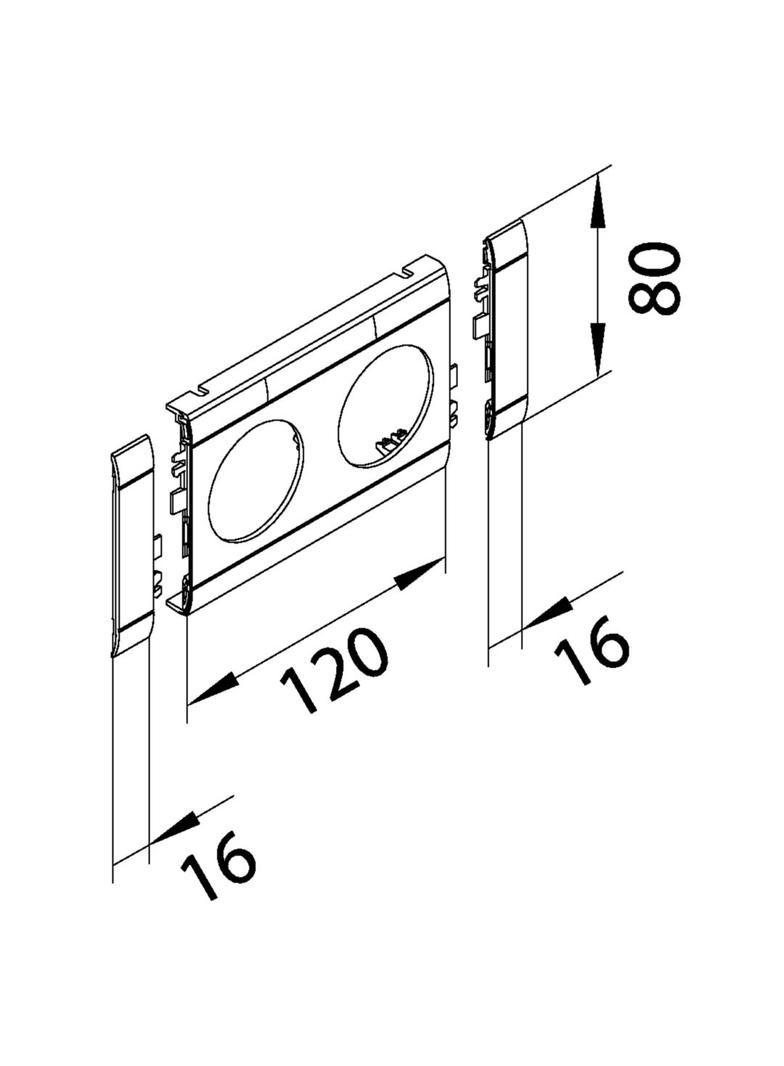 tehalit.WA Maskownica podwójna ABS bezhalogenowy grafit GB080209011 HAGER