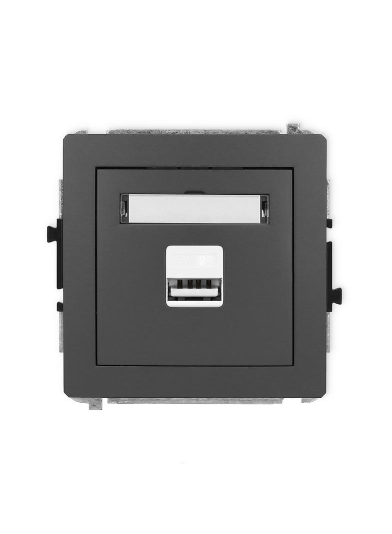DECO Mechanizm ładowarki USB pojedynczej USB A, 10W max., 5V, 2A grafitowy mat