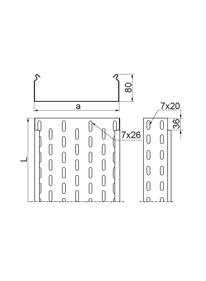 KCJ300H80/3 N KORYTKO 1,0 MM
