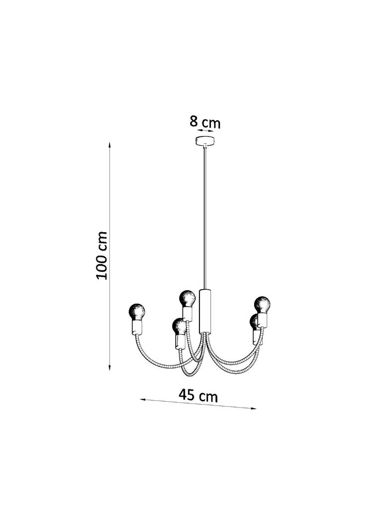 Sollux Żyrandol PICCOLO 5 czarny SL.0855