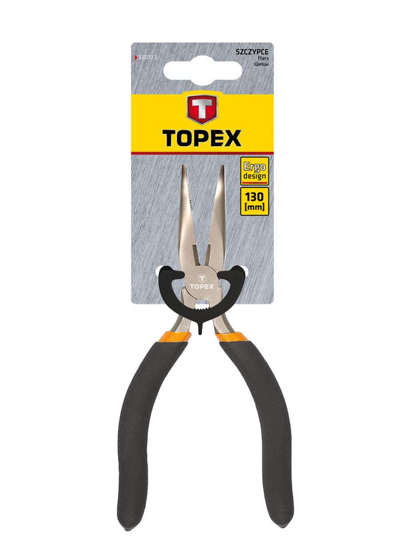 Szczypce precyzyjne wydłużone wygięte 130 mm