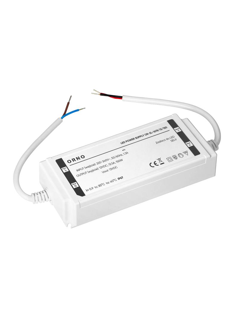 Zasilacz LED , hermetyczny, 12V, 150W, IP67, plastikowa obudowa