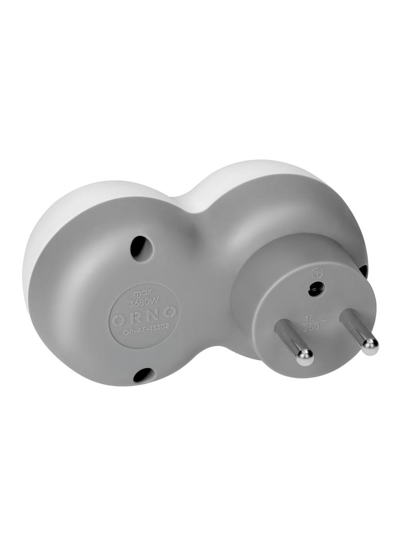 Rozgałęźnik 2P+Z, USB-A+C, biało-szary