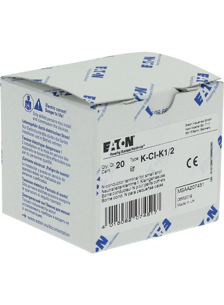 K-CI-K1/2 Zacisk przewodu zerowego do małej obudowy 207451 EATON