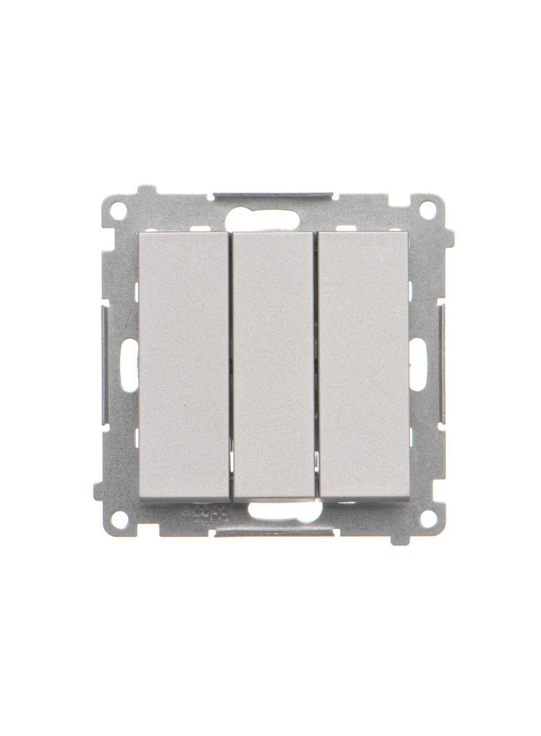 Simon 55 Przycisk zwierny potrójny szybkozłączka Aluminium mat