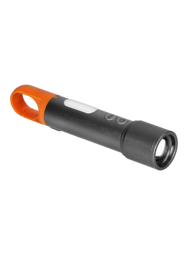 Latarka LED SMD 10W + COB 2W, 350lm, 1200 mAh, funkcja zoom, kolorowe nakładki