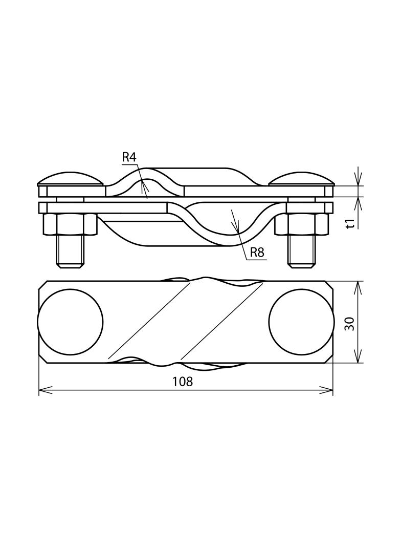 Zacisk SV do drutu 7-10/płask. 40/fi 16 mm, St/tZn