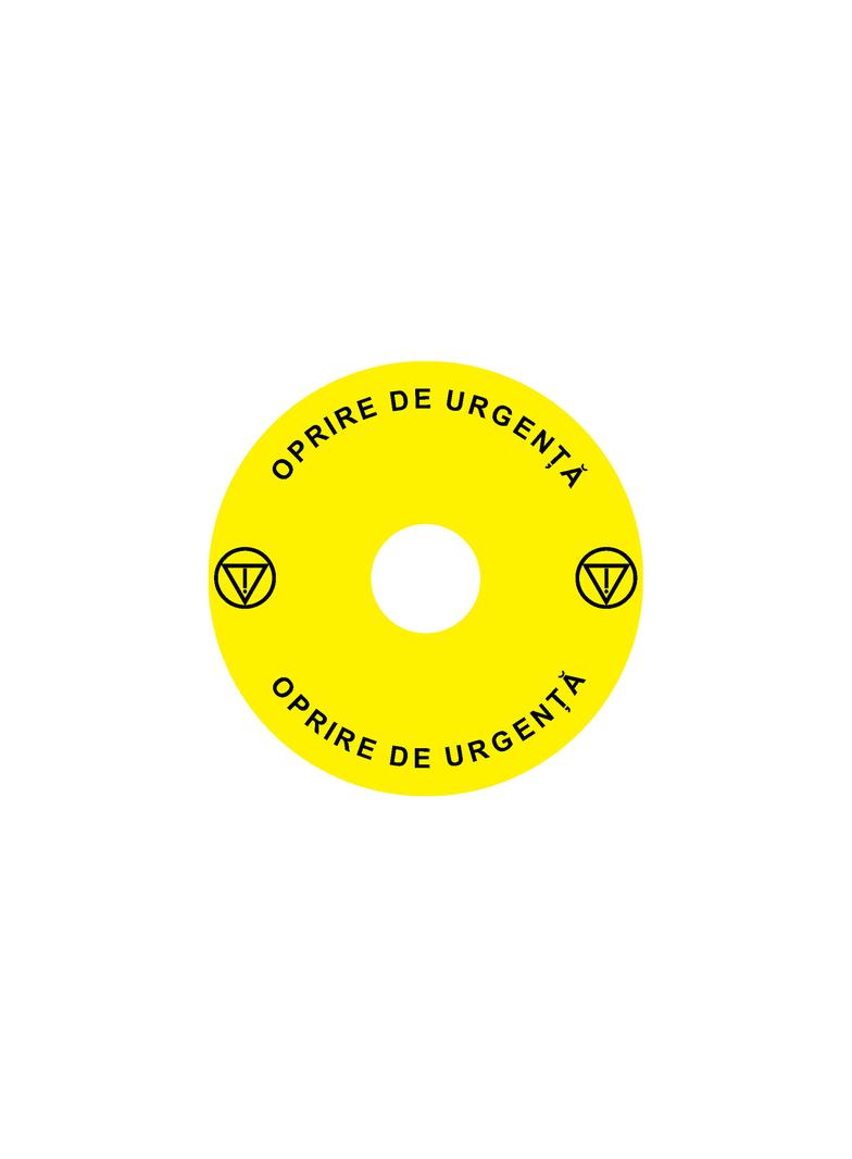 Ex9P1 H S9RO Naklejka wyłącznika awaryjnego do Ex9P1 H średnica 90mm samoprzylepna żółta RO 106811