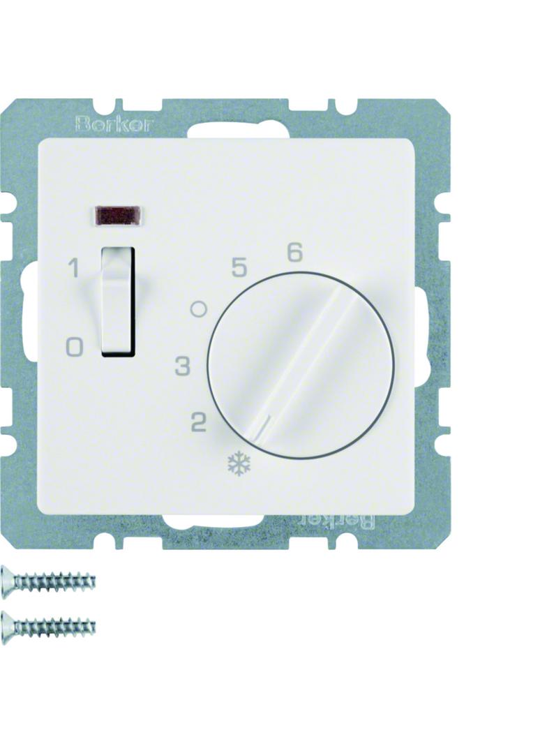 BERKER Q.x Regulator temperatury pomieszczenia z stykiem zmiennym i elementem centralnym łącznikiem