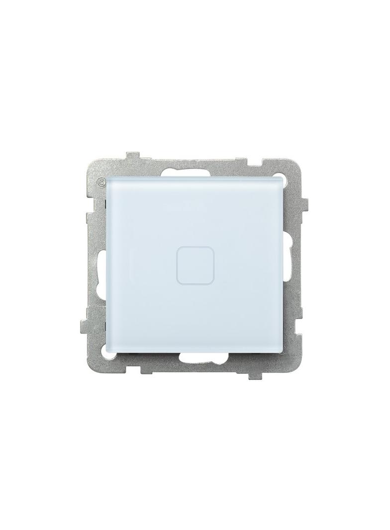 SONATA TOUCH Łącznik dotykowy jednobiegunowy zwierny z podświetleniem - kolor białe szkło