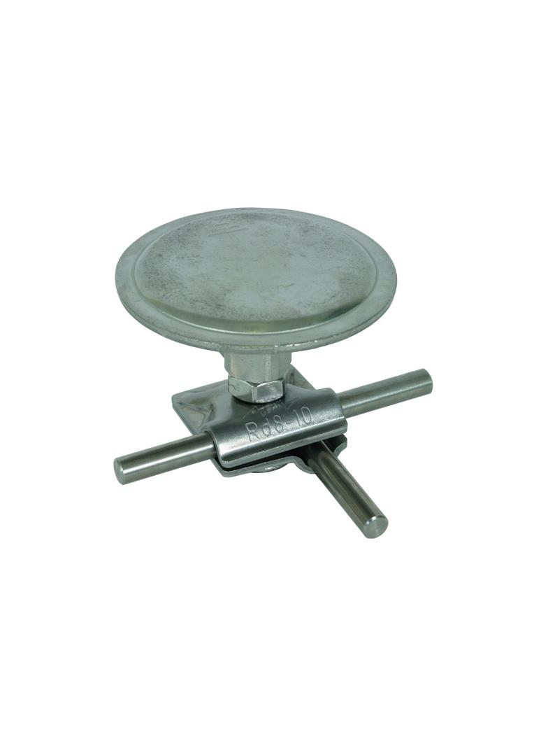 Zacisk do drutu fi 8-10 mm, z dokręcanym grzybem, na dachy z ruchem pojazdów (np. parkingi), stal ni