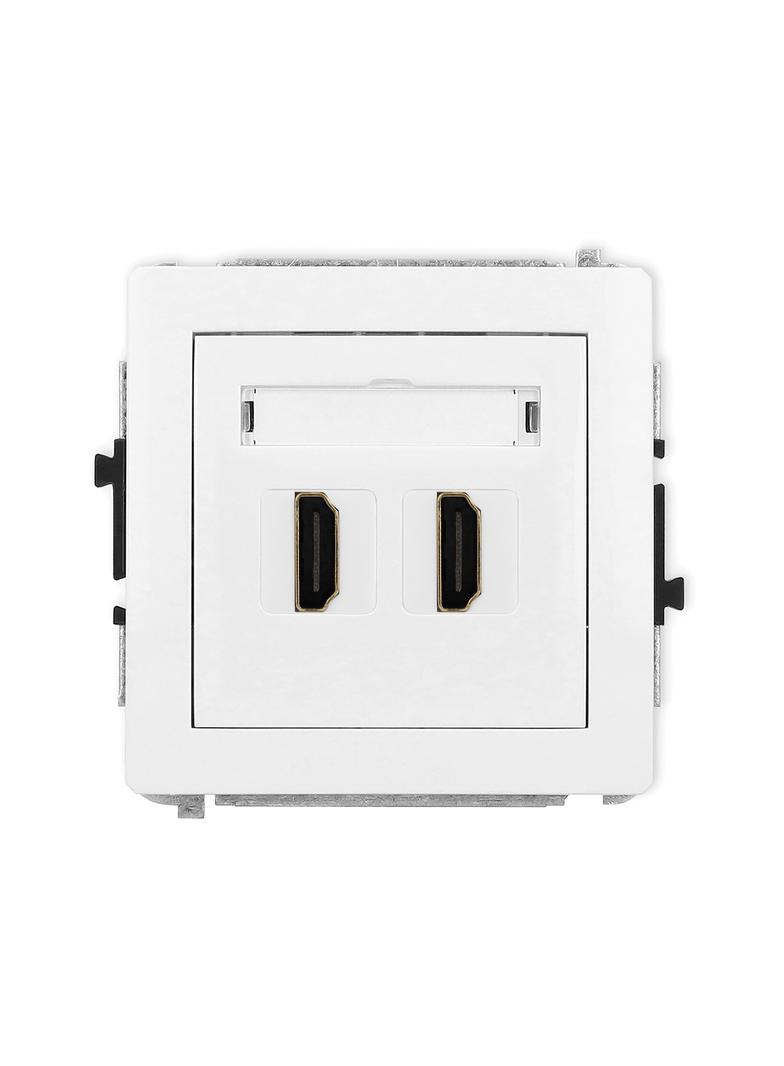 DECO Mechanizm gniazda podwójnego HDMI 2.0 biały