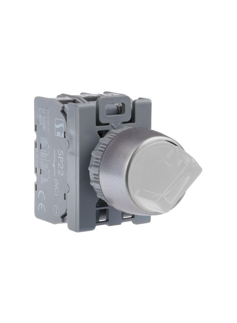 2-POŁ ŁĄCZNIK POKR BIAŁY 1ZWIER PODŚW AC(24V-230V),DC(24V-110V)