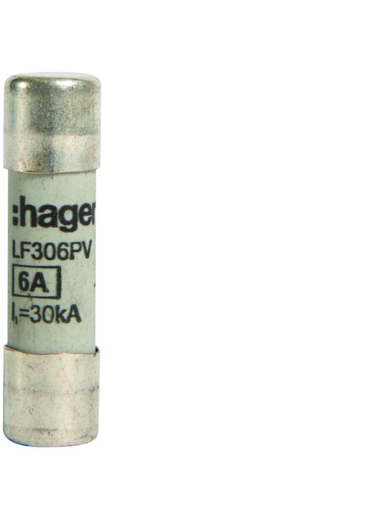 Wkładka bezpiecznikowa cylindryczna CH-10 10x38mm gPV 6A 1000VDC LF306PV HAGER