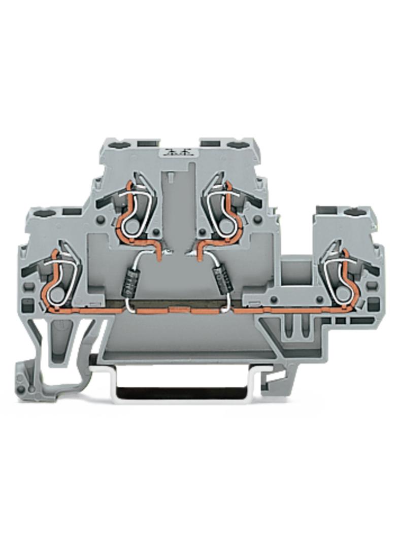 dwupiętrowa złączka diodowa 2,5 mm2 szara