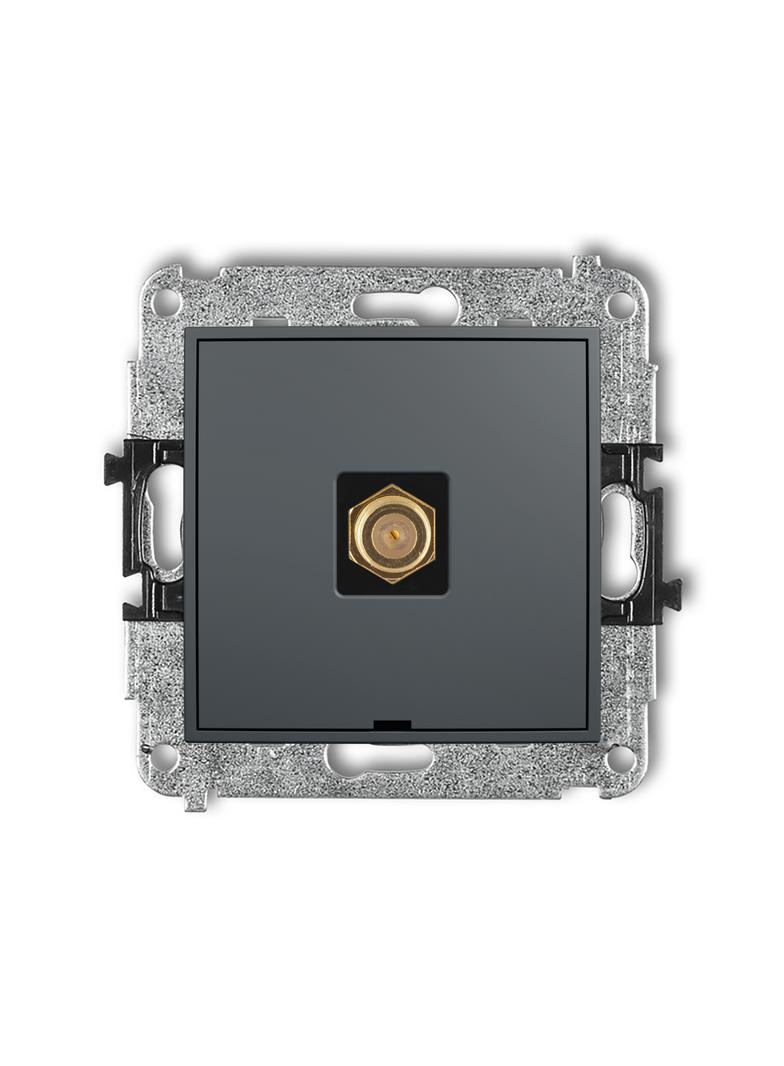 ICON Mechanizm gniazda antenowego pojedynczego typu F (SAT) pozłacany, bez pola opisowego grafitowy