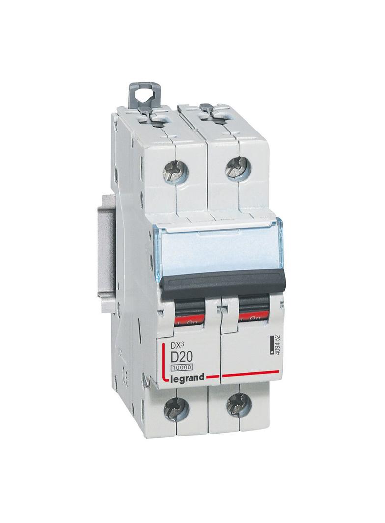WYŁĄCZNIK NADPRĄDOWY S 312 2P D 20A 10000A SERII DX3, Legrand