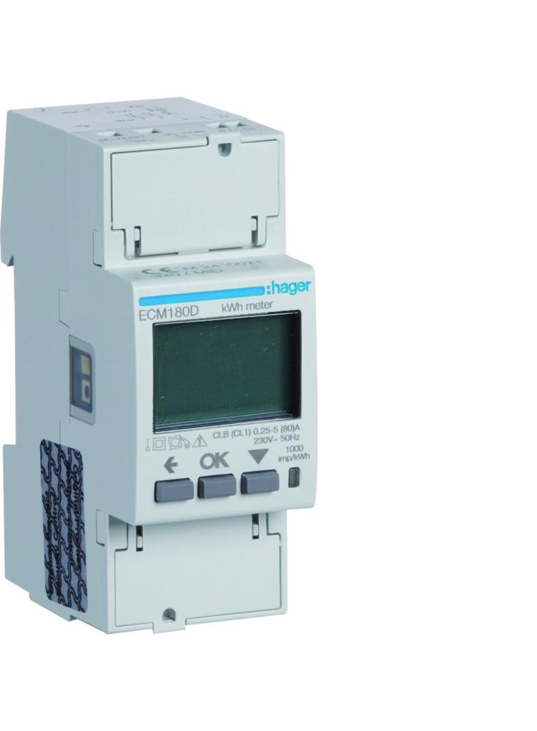 agardio.measure Licznik energii elektrycznej 1-fazowy 80A 2M M-bus MID ECM180D HAGER