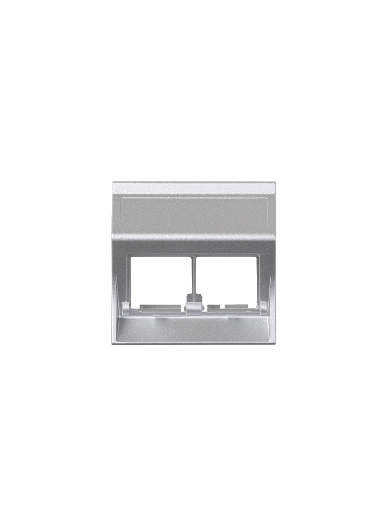 Simon Connect Płytka S500 2x RJ bez osłon skośna do adapterów MD aluminium 50000186-033 KONTAKT