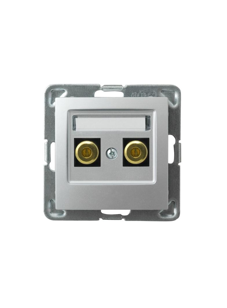 IMPRESJA Gniazdo głośnikowe pojedyncze - kolor srebro GGN-1Y/m/18