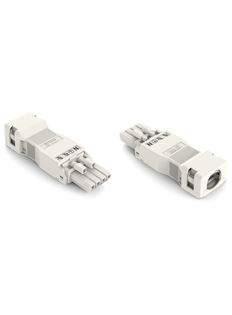 WINSTA MINI gniazdo 4-torowe białe z obudową odciążającą naciąg