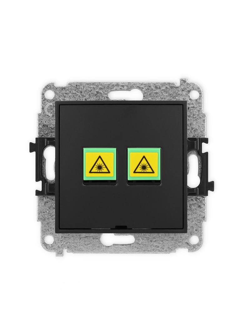 ICON Mechanizm gniazda światłowodowego/optycznego podwójnego, bez pola opisowego czarny mat