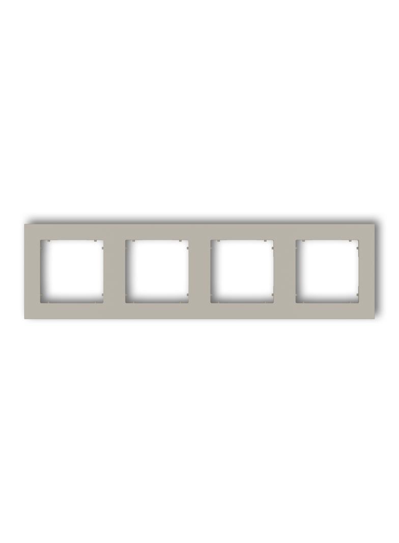 MINI Ramka poczwórna kwadratowa z tworzywa taupe 60MR-4 KARLIK