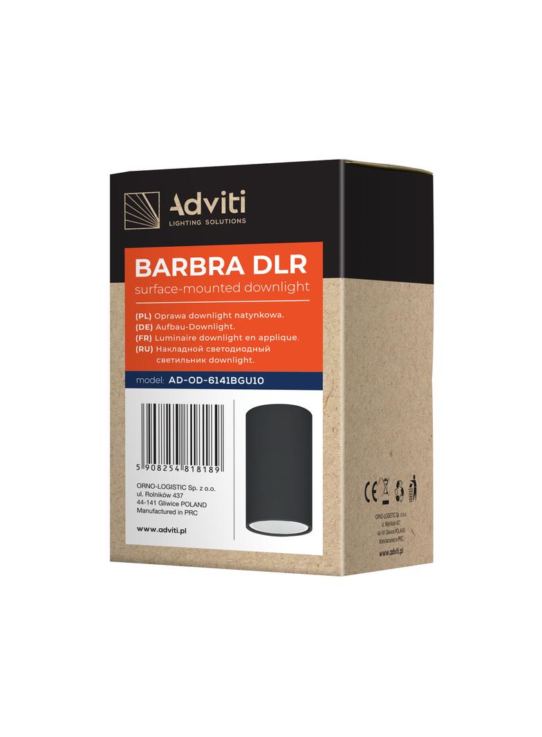 BARBRA DLR GU10 downlight max 50W, IP20, okrągły, czarny, aluminium AD-OD-6141BGU10 ORNO