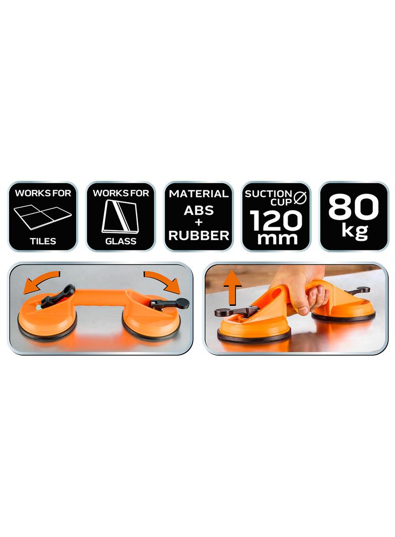 Przyssawka do szyb podwójna, 80 kg