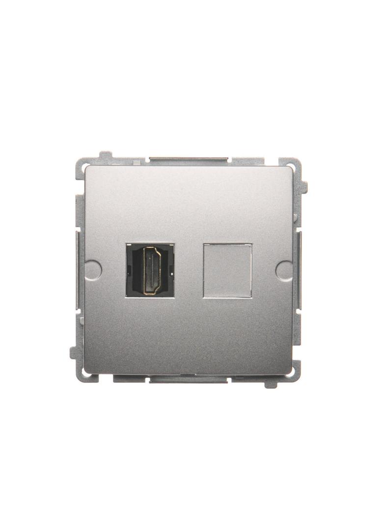 Simon Basic Gniazdo HDMI pojedyncze srebrny mat BMGHDMI.01/43 KONTAKT