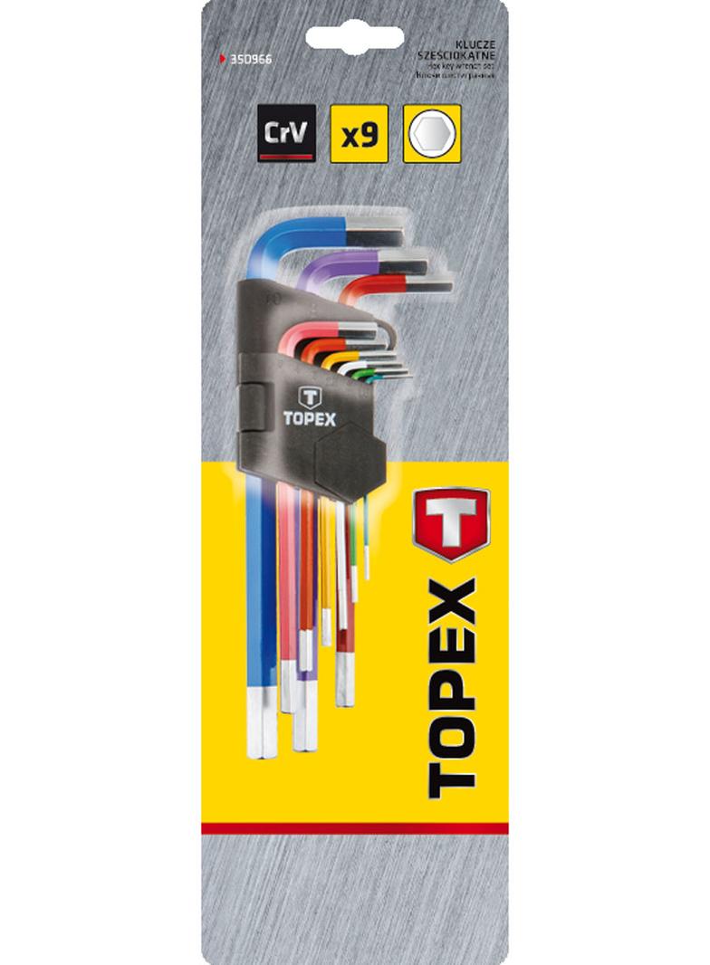 Klucze sześciokątne, kolorowe, zestaw 9 szt.