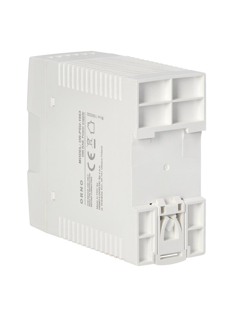 Zasilacz przemysłowy na szynę DIN 24VDC 2,5A 60W obudowa z tworzywa sztucznego OR-PSU-1663 ORNO