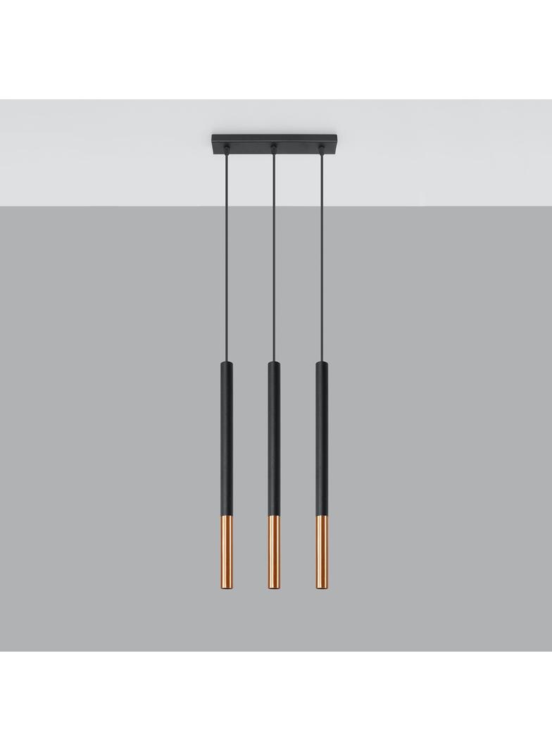 Lampa wisząca MOZAICA 3L czarny/miedź