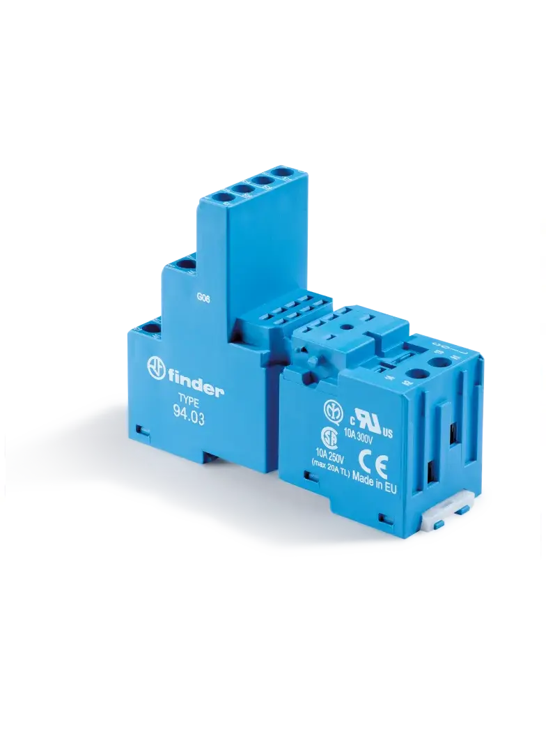 Gniazdo do przekaźników serii 55.33; zaciski śrubowe; czarne, 94.03.0 SPA