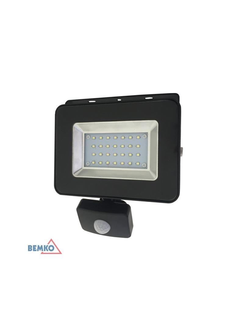 NAŚWIETLACZ LED SMD LOFOT Z CZUJIKIEM PIR IP65 20W 1800LM CZARNY 6000K