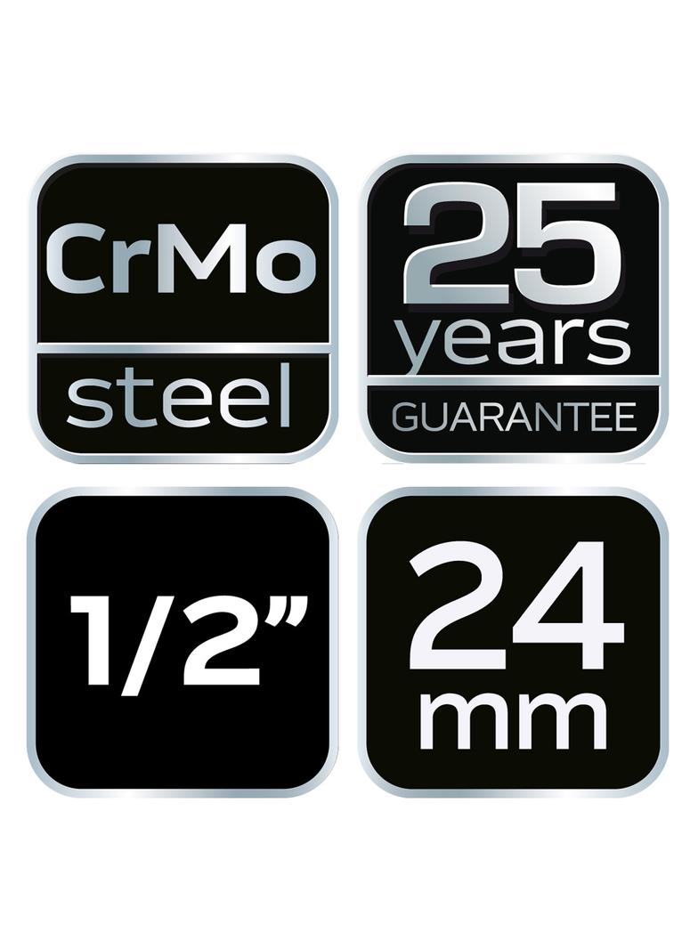 Nasadka udarowa 1/2" długa, 24 x 78mm , Cr-Mo