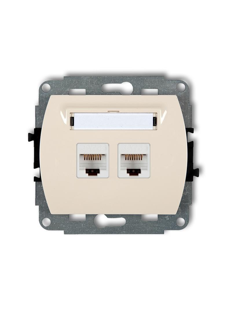 TREND Mechanizm gniazda komputerowego podwójnego 2xRJ45, kat. 6, ekranowany, 8-stykowy beżowy