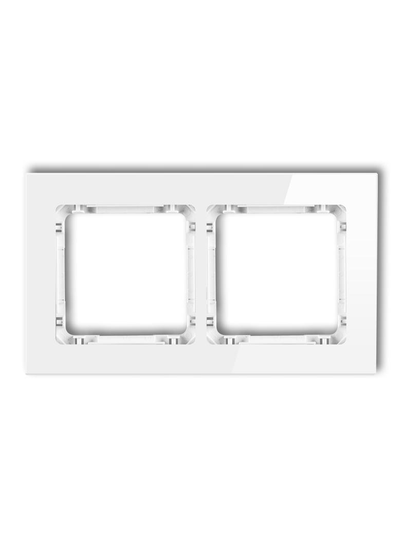 DECO Ramka uniwersalna podwójna - szkło (ramka: biała; spód: biały)